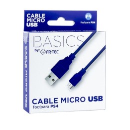 Cable USB a Micro USB BLADE FT0018 - 3m · PS4 · Carga de Mando · Azul
