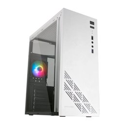 Caja Semitorre Gaming MARS GAMING MC100W - ATX · Micro ATX · Mini ATX · 2x3.5" · 2x2.5" · USB 3.0 · USB 2.0 · FRGB · Blanco