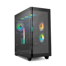 Caja Semitorre NOX Hummer Ether - ATX · 3.5" · 2.5" · USB 3.2 · Negro