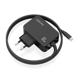 Cargador de Pared AISENS ASCH-1PD65WL033-BK - 65W GaN · USB Tipo C · 1.8M · Negro