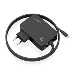 Cargador de Pared AISENS ASCH-1PD90WL034-BK - 90W GaN · USB Tipo C · 1.8m · Negro