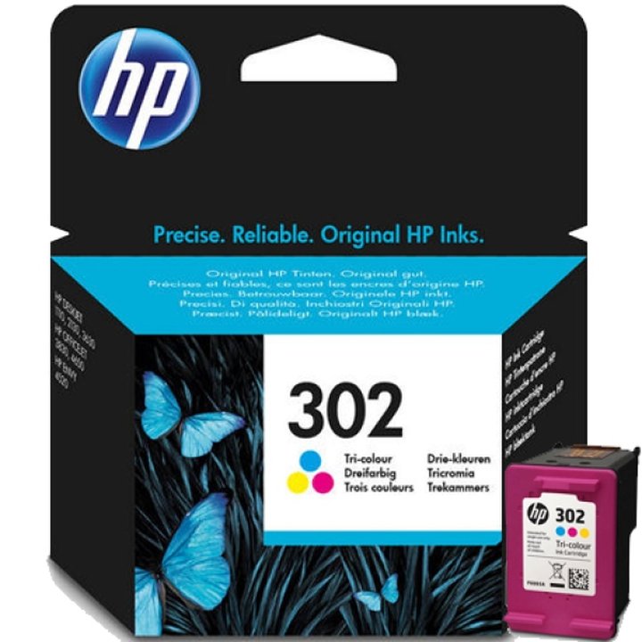 Cartucho Original HP 302 Tricolor - F6U65AE | CasadelaTinta