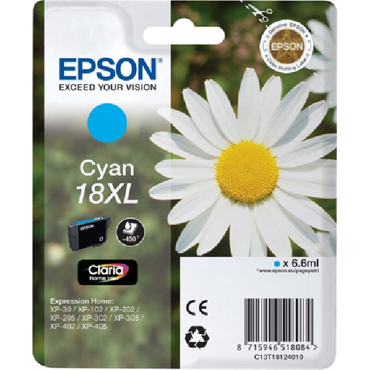Cartucho Inkjet original C13T18124010 epson 18xl cian cyan | casadelatinta