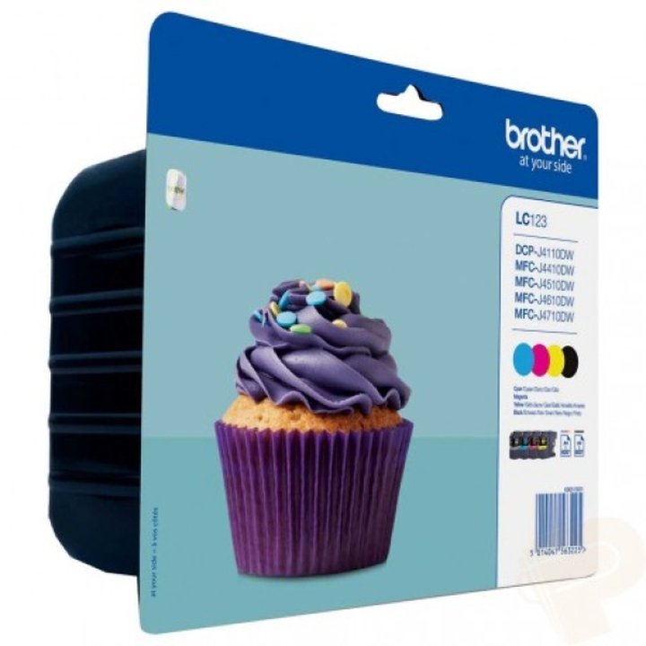 Pack Cartucho Original BROTHER LC123 BK+C+M+Y - LC123VALBP | casadelatinta