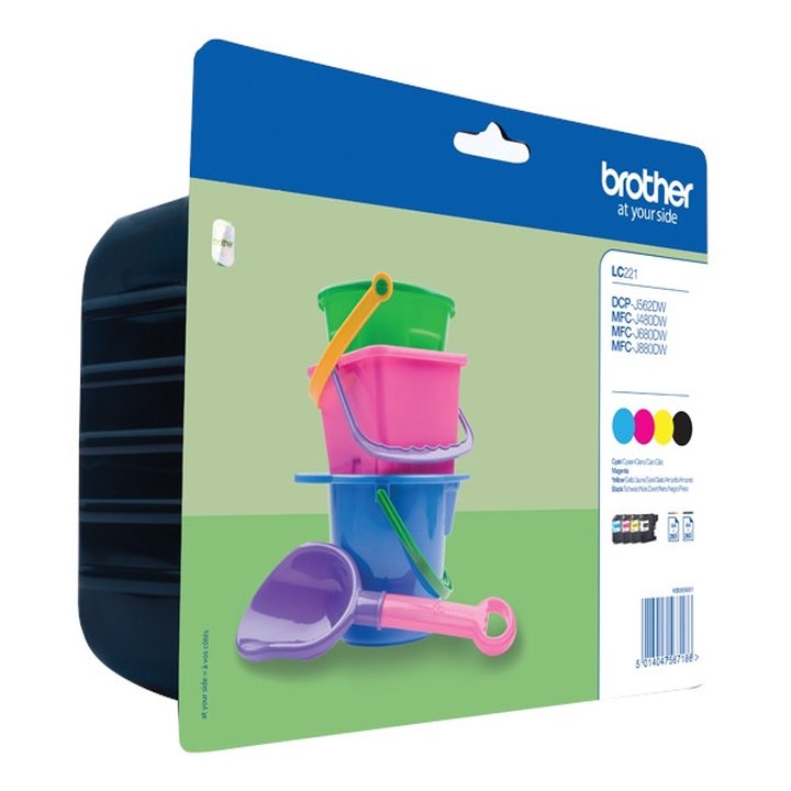 Pack Cartucho Original BROTHER LC221 BK+C+M+Y - LC221VALBP | CasadelaTinta