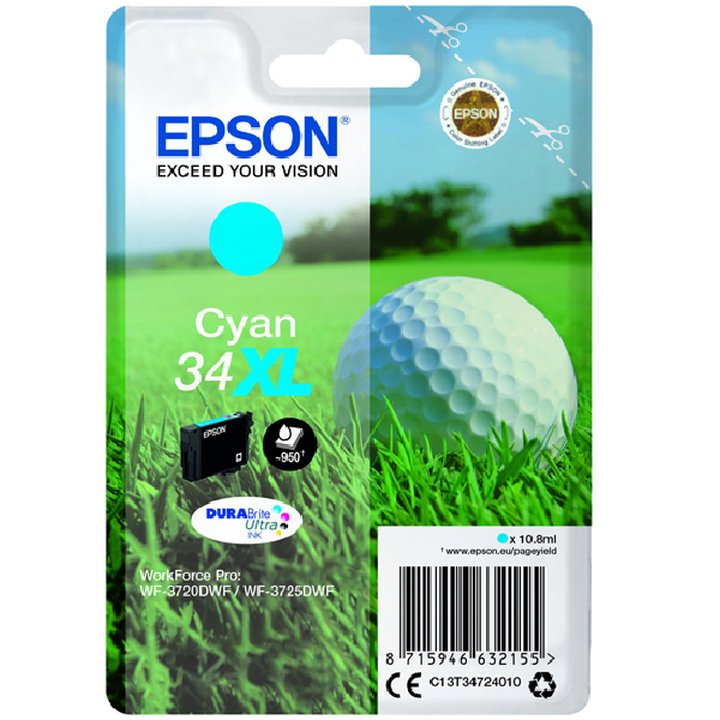 Cartucho Original EPSON 34XL Cian - C13T34724010 | CasadelaTinta