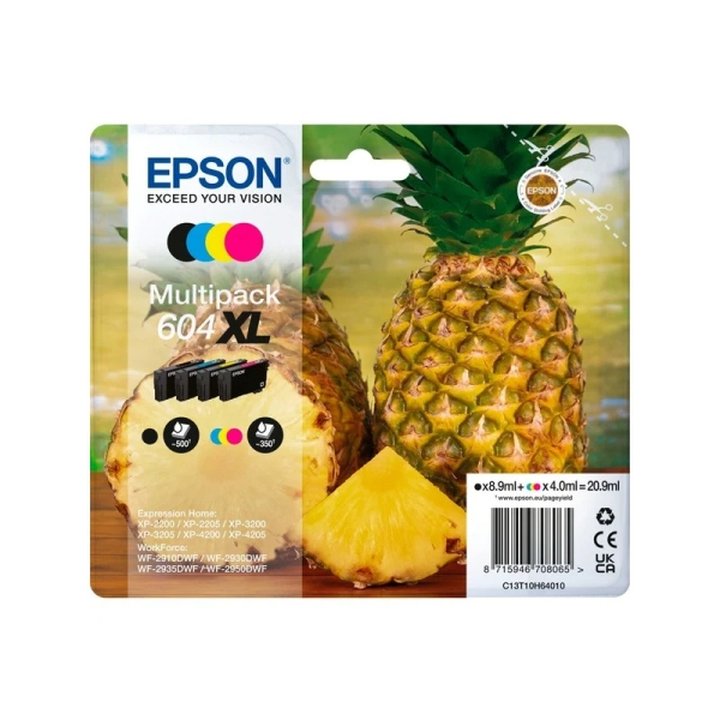 Pack 4 Cartuchos Originales EPSON 604XL BK+C+M+Y - C13T10H64010 | CasadelaTinta