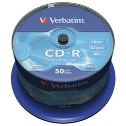 CD-R VERBATIM Datalife 43351 - 700MB · 52X · Tarrina 50 unidades