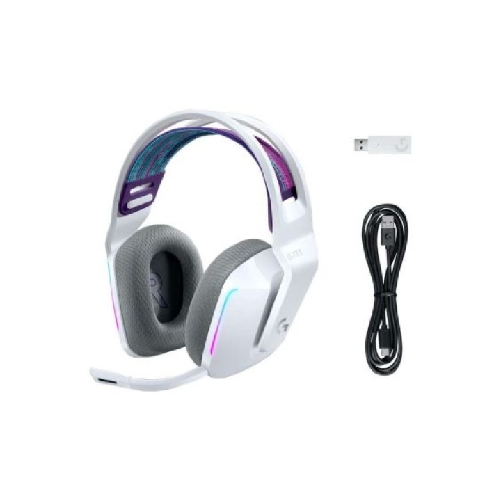 Auriculares Diadema Gaming LOGITECH G733 - USB · Micrófono · Blanco