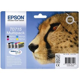 Epson - Cartucho tinta original Pack T0715 Negro Color - C13T07154020