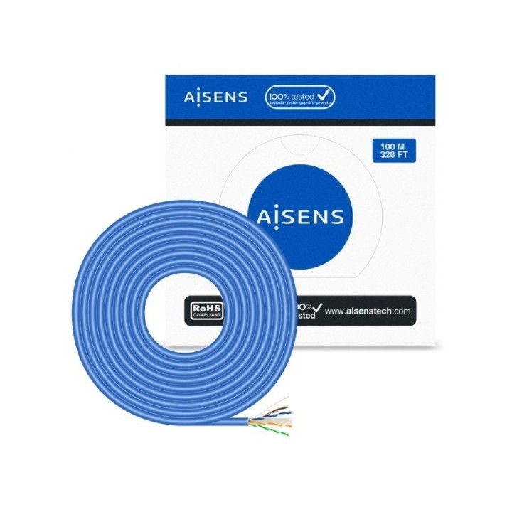 Bobina de Cable de Red RJ45 Cat 6 LSZH AWG24 600MHZ - 100m · Azul | CasadelaTinta