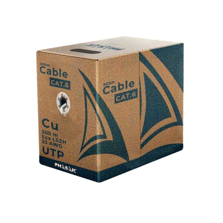 Bobina de Cable de Red RJ45 Cat 6 UTP AWG24 - 305m · Gris | CasadelaTinta