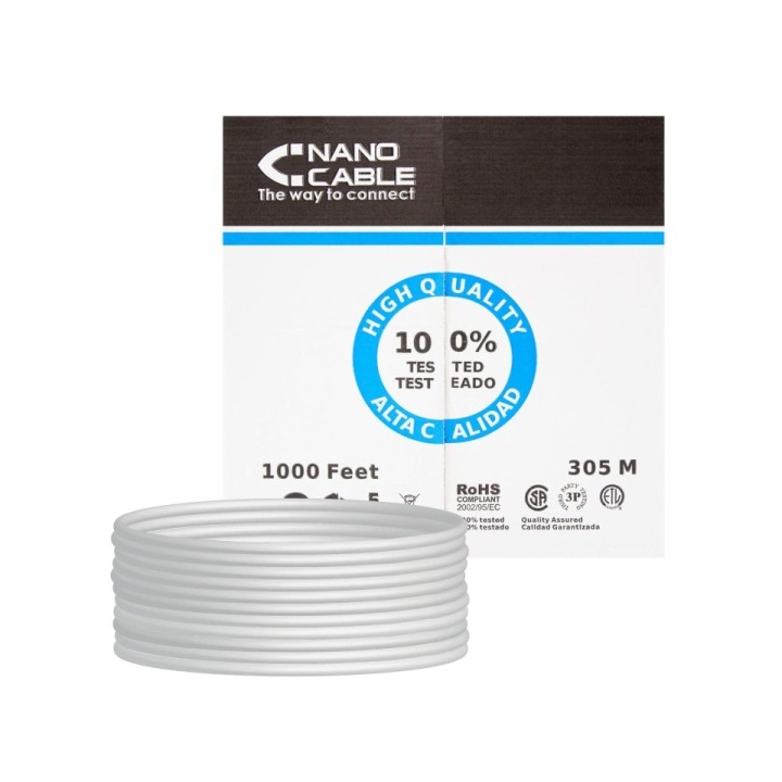Bobina de Cable de Red Flexible RJ45 Cat.5E UTP - 305 m · Gris | CasadelaTinta