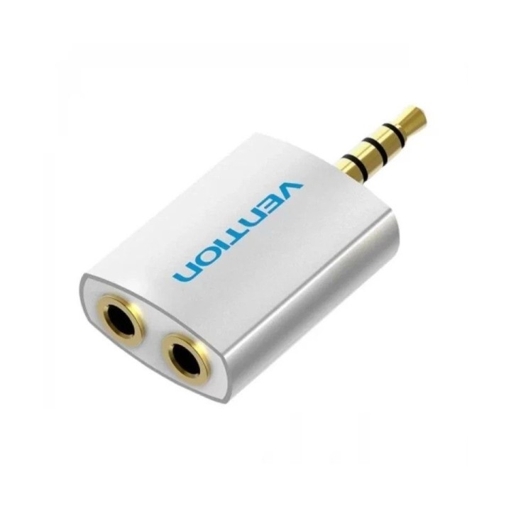 Adaptador de Audio 2xJack 3.5mm/M a Jack 3.5mm/H · Blanco | CasadelaTinta