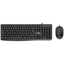 Pack con Cable NILOX Combo - USB · Teclado y Ratón · Negro
