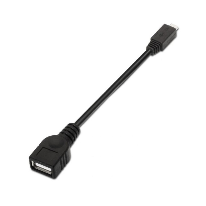 Cable Alargador USB 2.0 OTG Tipo A/H a Micro USB Tipo B/M - 0.15 cm · Negro | CasadelaTinta