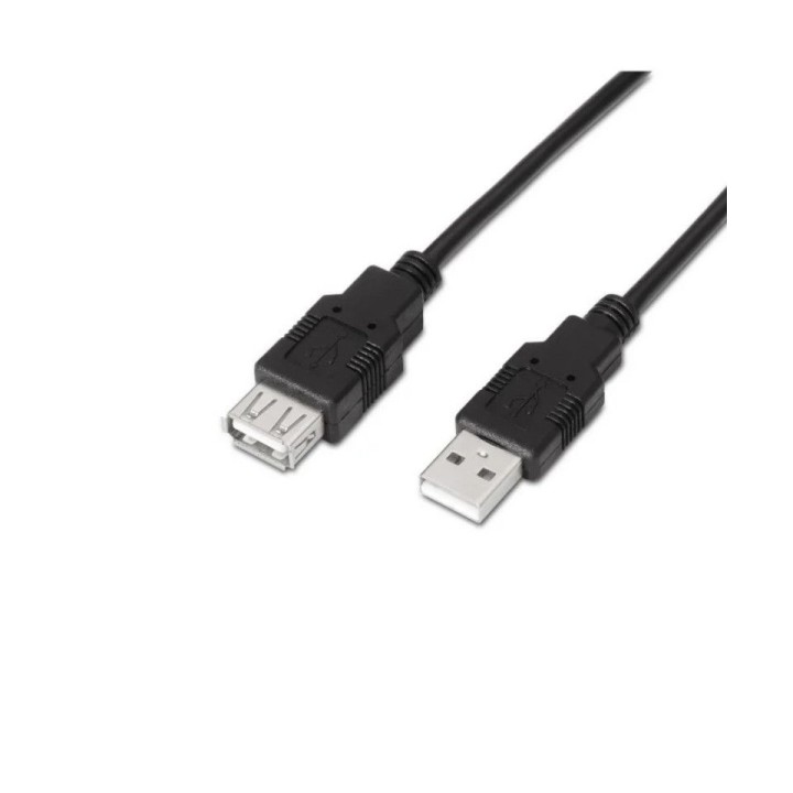Cable Alargador USB 2.0 Tipo A Macho/Hembra - 1m · Negro | CasadelaTinta