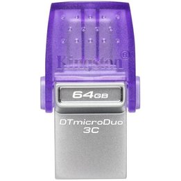 Pendrive KINGSTON DataTraveler microDuo 3C DTDUO3CG3/64GB - 64GB · USB 3.2 · USB Tipo C · Lila